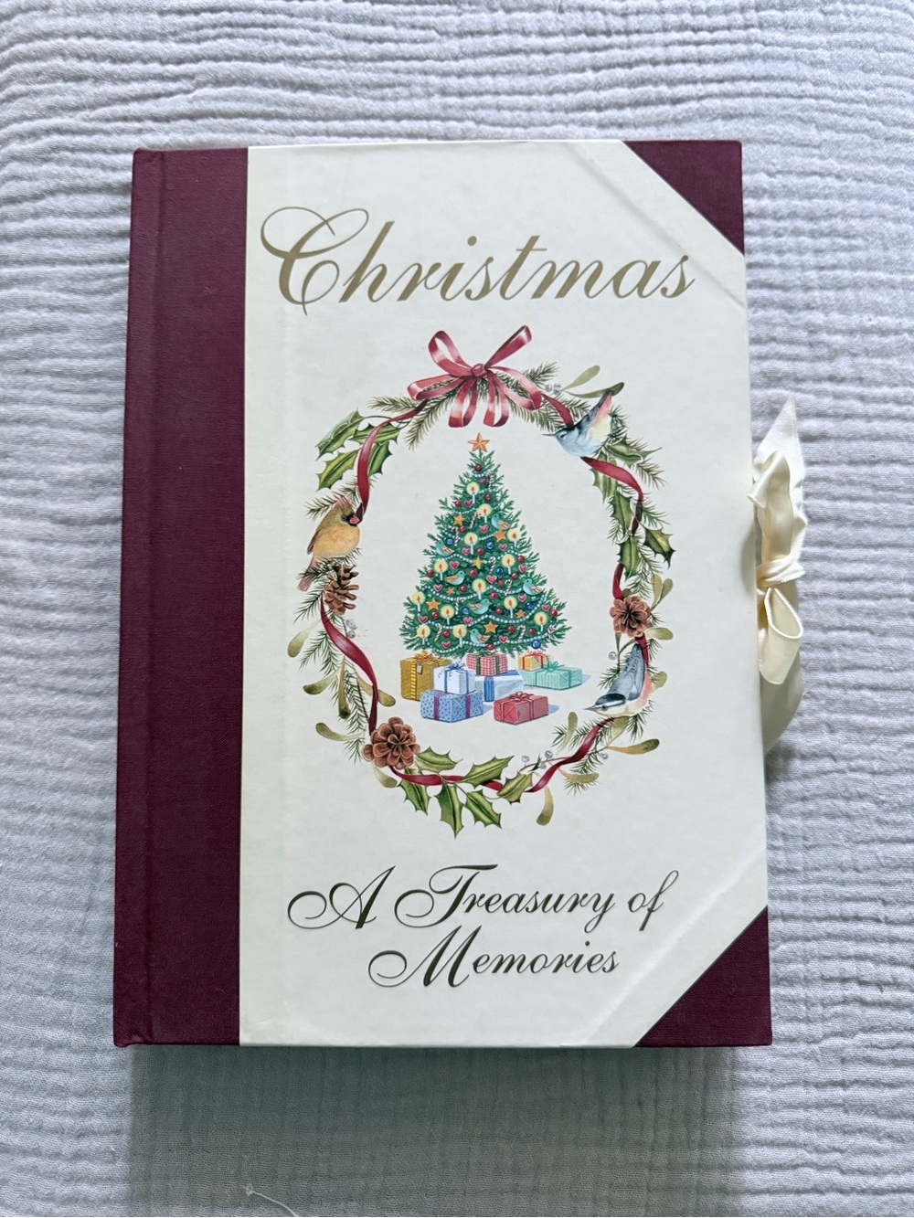 Vintage New Christmas A Treasury of Memories Photo Album Ribbon Tie Unused
